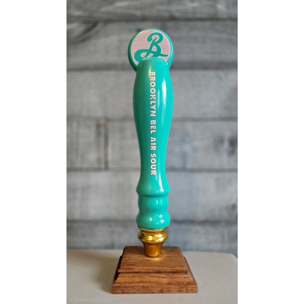 Brooklyn Bel Air Sour Beer Tap Handle – Turquoise & Gold – Rare Brooklyn Brewery